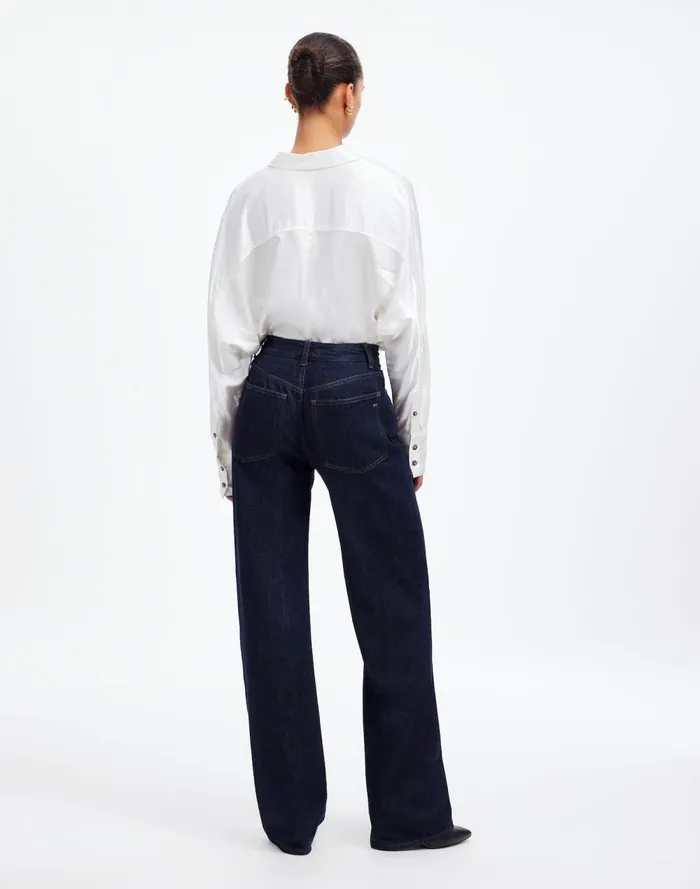 Women Jeans Madewell The Perfect Vintage WideLeg Jean Softdrape Denim Edition Rinse Wash