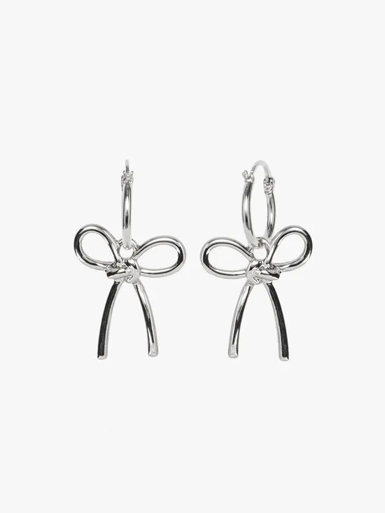 Women Jewelry Lisa Says Gah Pasta Bow Hoops Silver