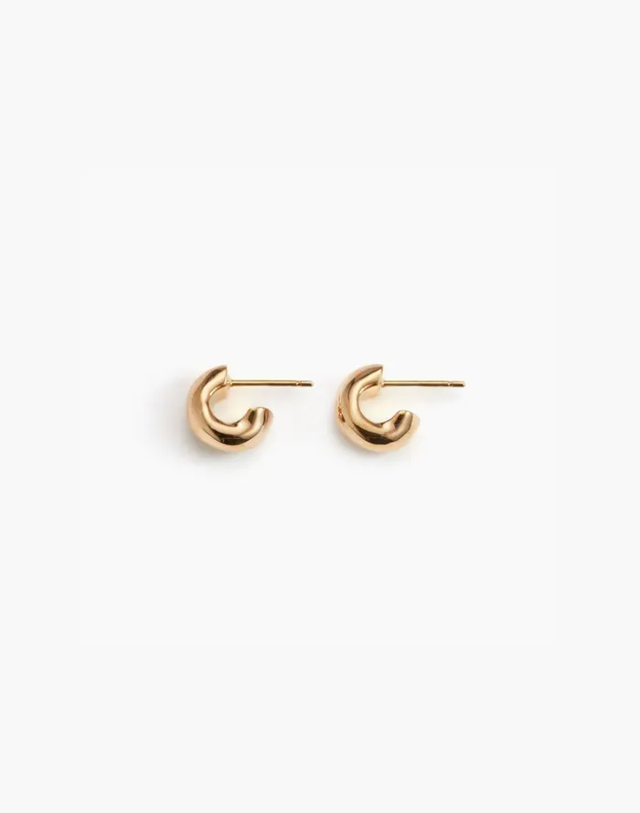 Women Jewelry Madewell AGMES Mini Dahlia Huggies Gold