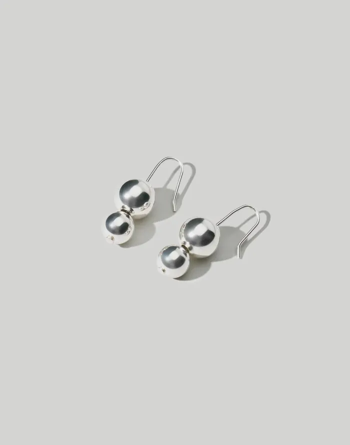 Women Jewelry Madewell Maslo Jewelry Double Orb Silver Earrings Silver