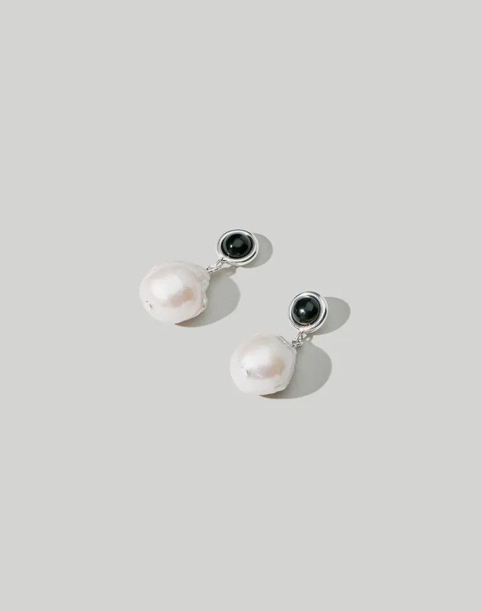 Women Jewelry Madewell Maslo Jewelry Laurel Baroque Earrings Silver
