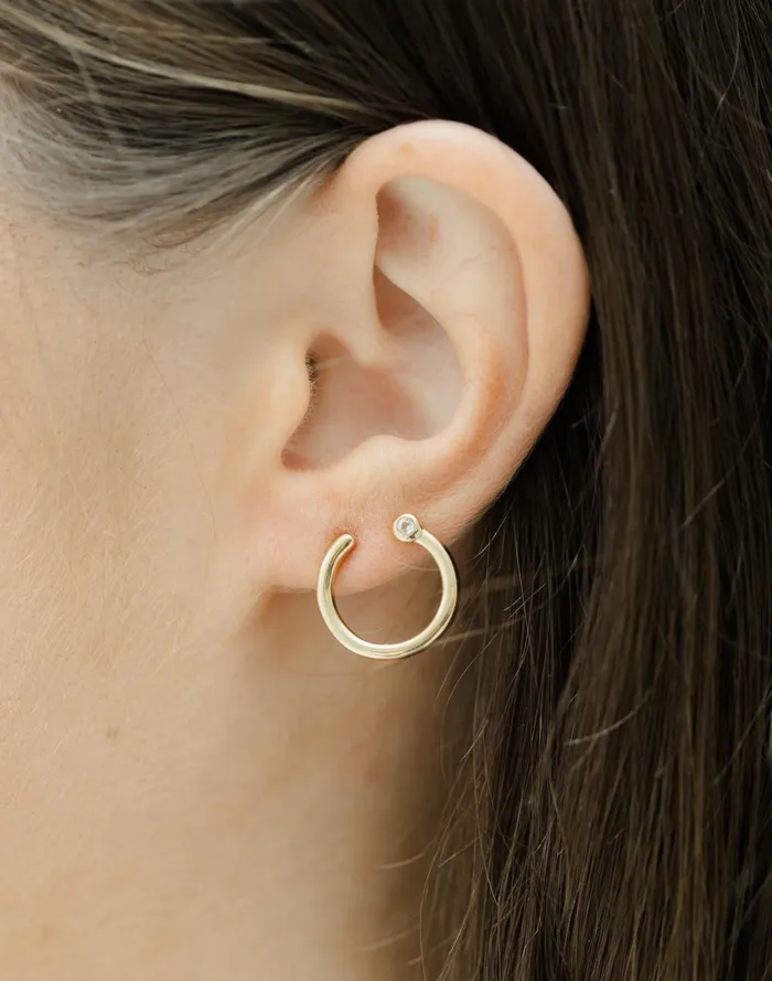Women Jewelry Madewell Sara Patino Jewelry Circle Stud Earrings Gold