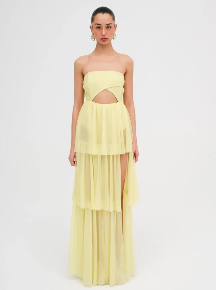 Women Juni Maxi Dress Yellow For Love and Lemons Dresses