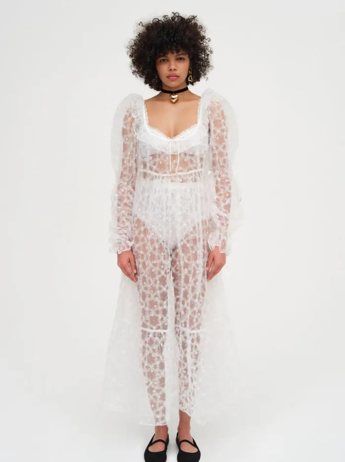 Women Kalea Tulle Maxi Dress White For Love and Lemons Dresses