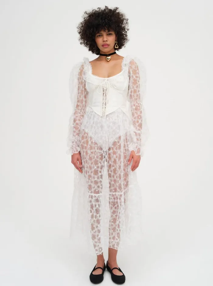 Women Kalea Tulle Maxi Dress White For Love and Lemons Dresses Women Kalea Tulle Maxi Dress White For Love and Lemons Dresses