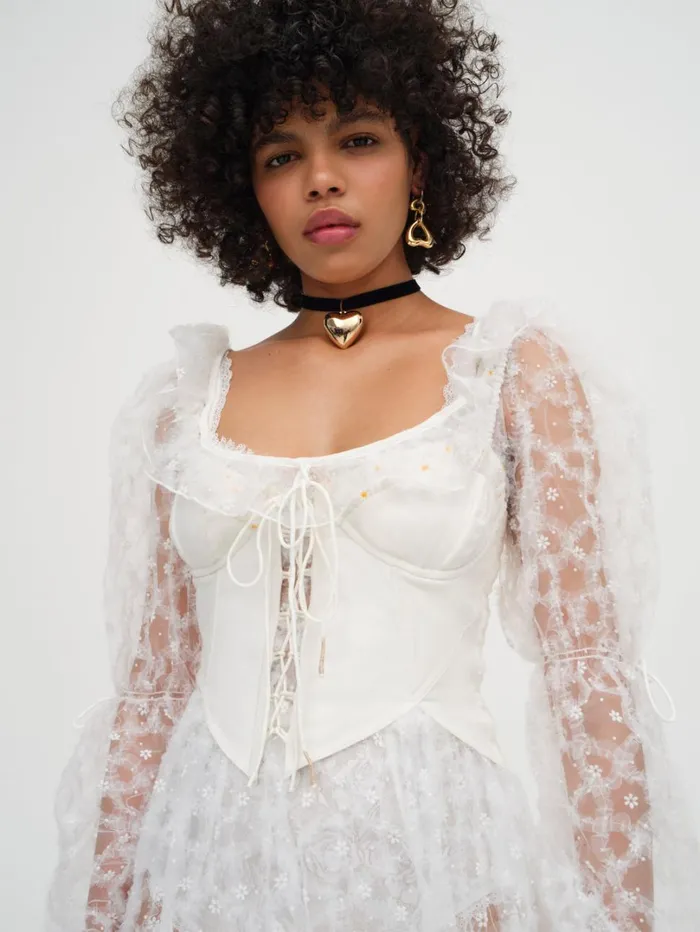 Women Kalea Tulle Maxi Dress White For Love and Lemons Dresses Women Kalea Tulle Maxi Dress White For Love and Lemons Dresses