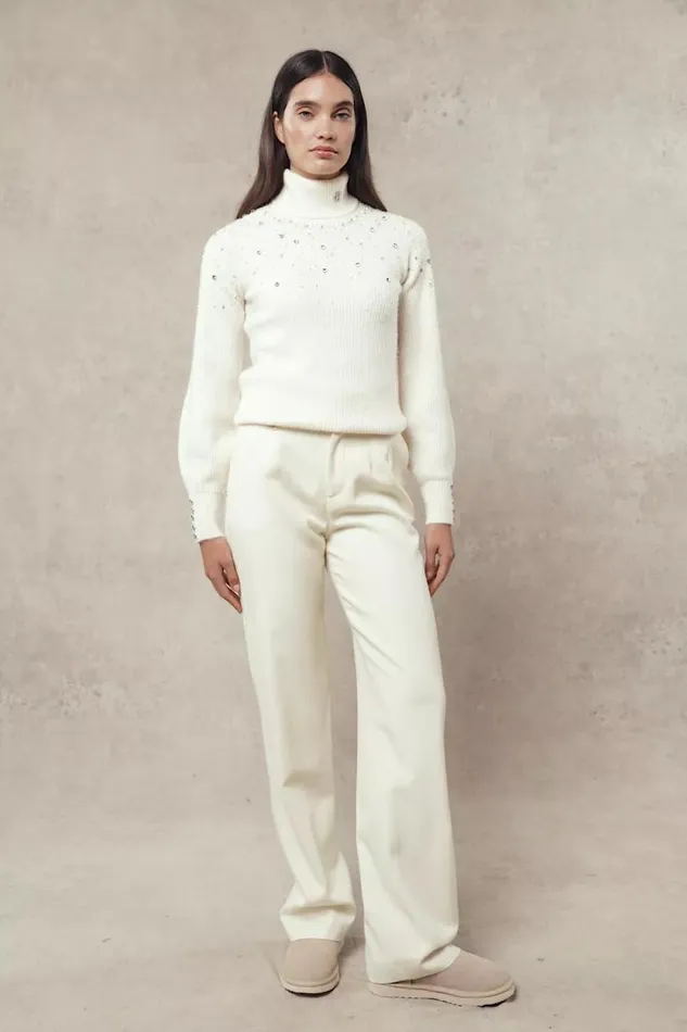 Women Kelsie Rib Embellished Roll Neck Natural Holland Cooper Knitwear Women Kelsie Rib Embellished Roll Neck Natural Holland Cooper Knitwear