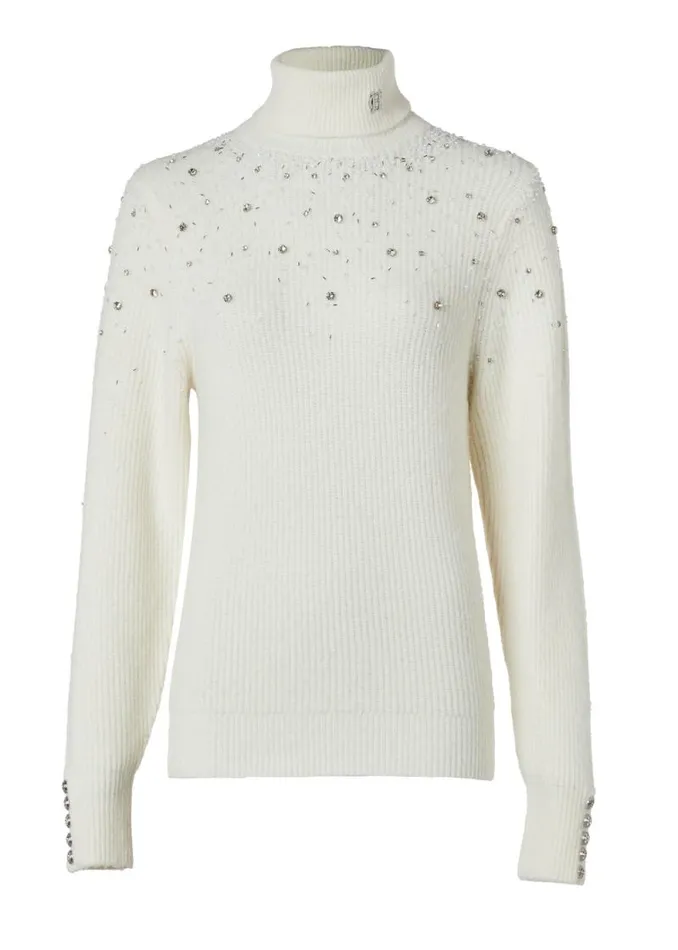 Women Kelsie Rib Embellished Roll Neck Natural Holland Cooper Knitwear Women Kelsie Rib Embellished Roll Neck Natural Holland Cooper Knitwear