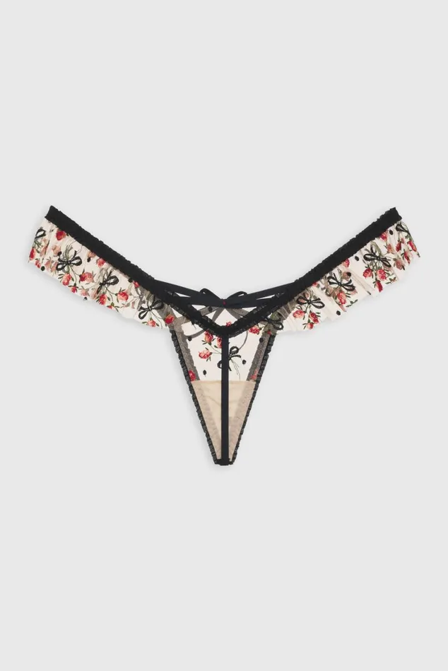 Women Kendra Thong Panty Black For Love and Lemons Lingerie