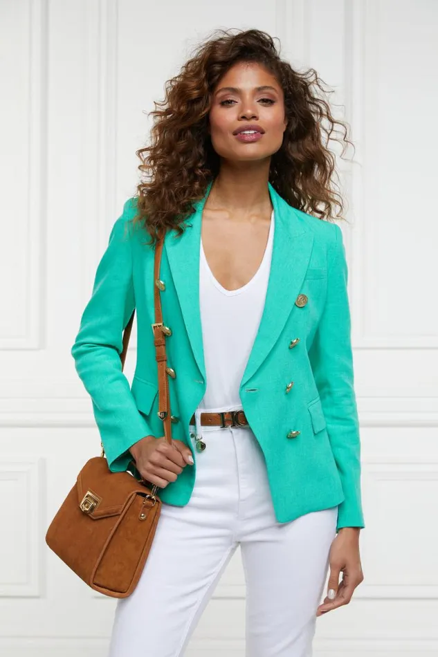 Women Knightsbridge Blazer Jade Linen Holland Cooper Tailoring