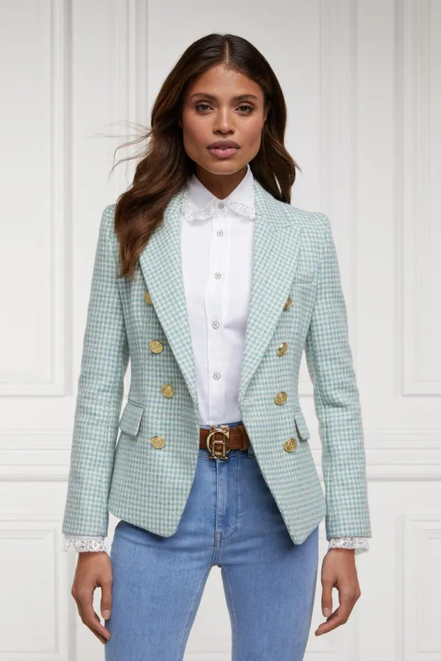 Women Knightsbridge Blazer Teal Houndstooth Holland Cooper Blazers