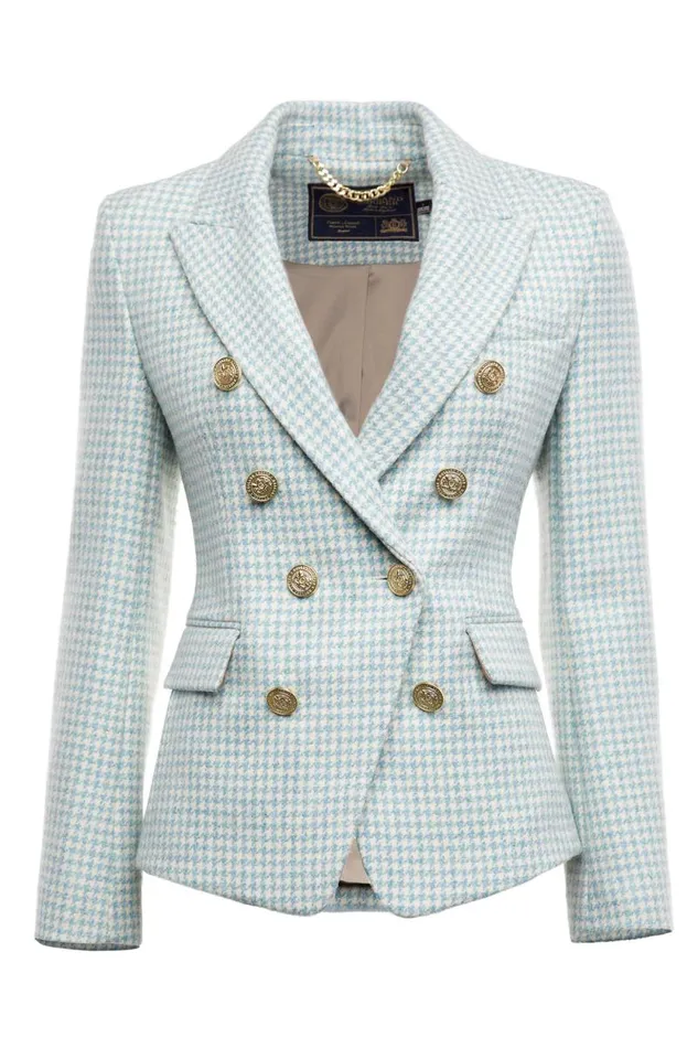 Women Knightsbridge Blazer Teal Houndstooth Holland Cooper Blazers