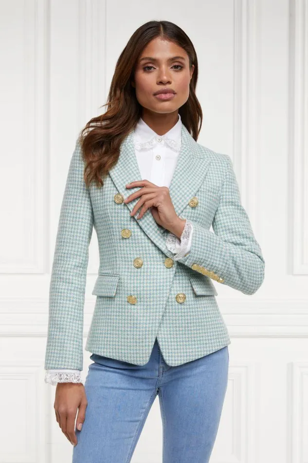 Women Knightsbridge Blazer Teal Houndstooth Holland Cooper Blazers