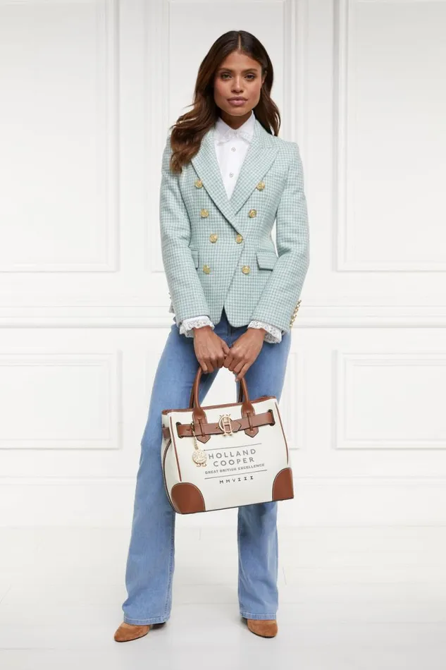 Women Knightsbridge Blazer Teal Houndstooth Holland Cooper Blazers