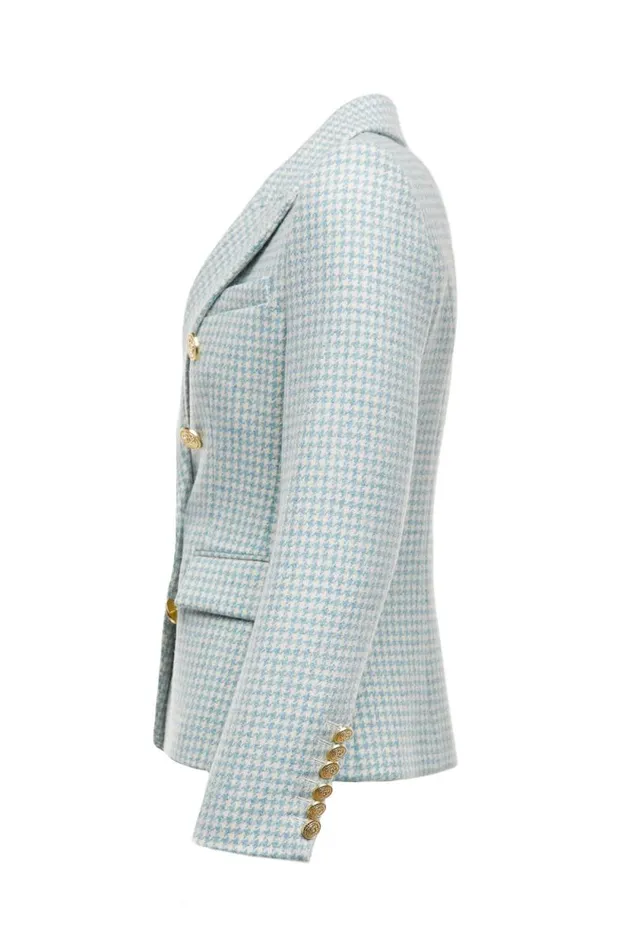Women Knightsbridge Blazer Teal Houndstooth Holland Cooper Blazers