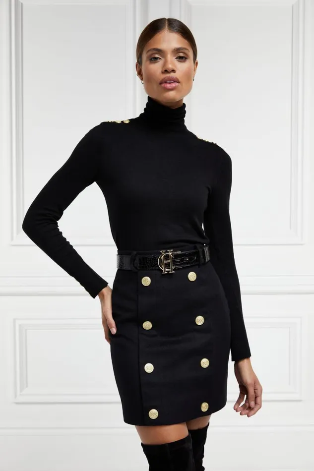 Women Knightsbridge Skirt Soft Black Holland Cooper Tailoring