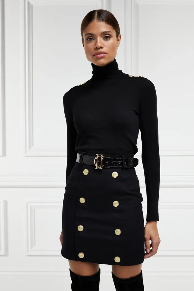 Women Knightsbridge Skirt Soft Black Holland Cooper Tailoring