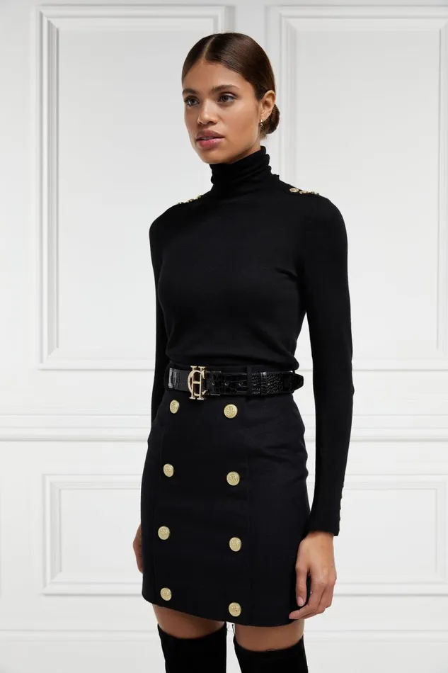 Women Knightsbridge Skirt Soft Black Holland Cooper Tailoring