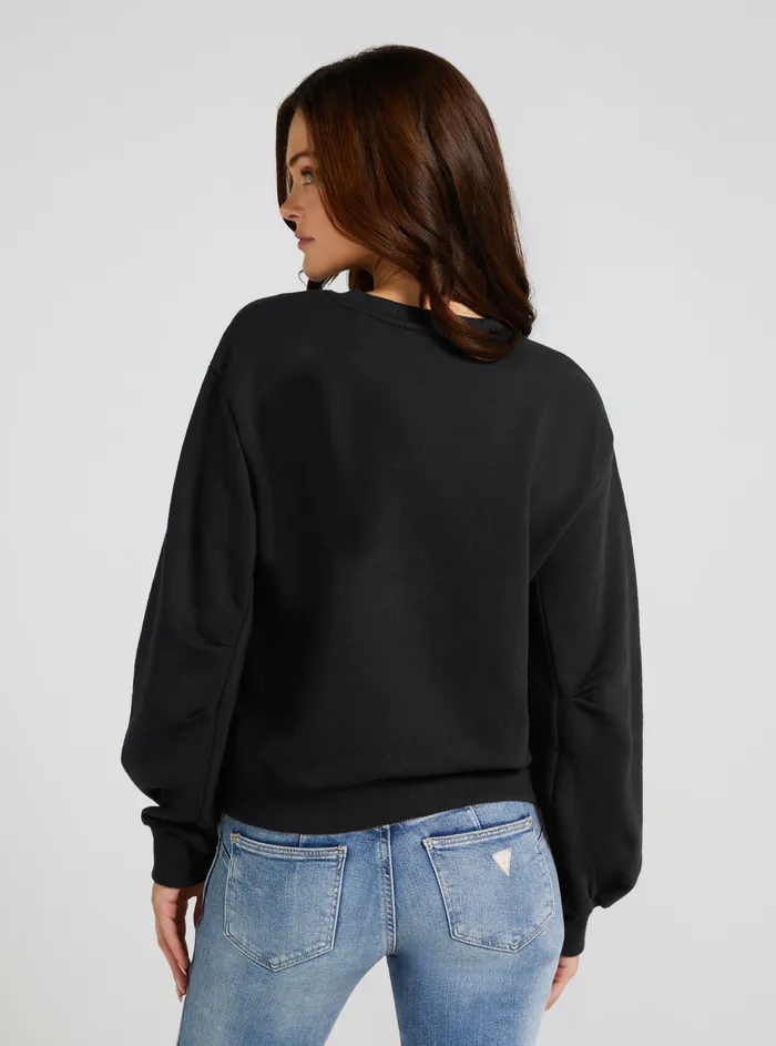 Women Knits and Sweaters GUESS Eco Black Coloured Rhinestone Logo Jumper Women Knits and Sweaters GUESS Eco Black Coloured Rhinestone Logo Jumper