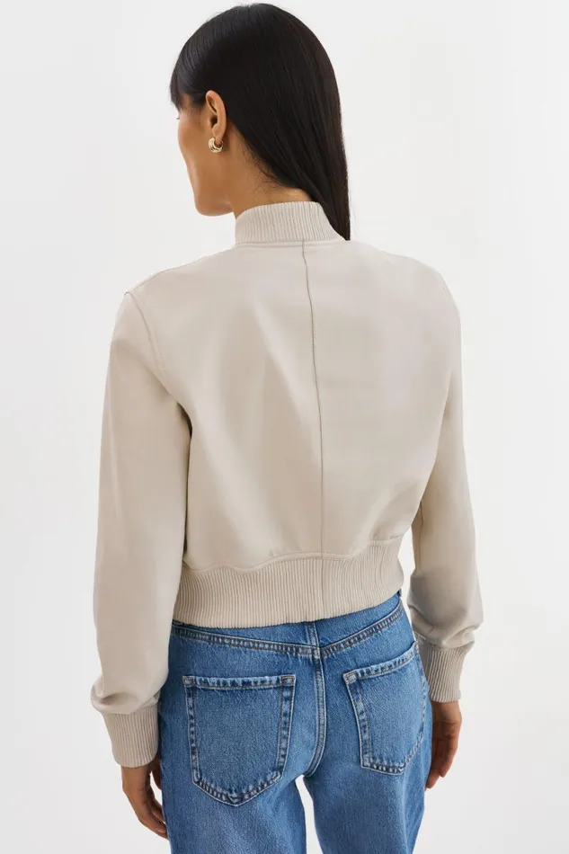 Women KORDELLA Reversible Leather Bomber Jacket Bonegold LAMARQUE Leather Jackets Women KORDELLA Reversible Leather Bomber Jacket Bonegold LAMARQUE Leather Jackets