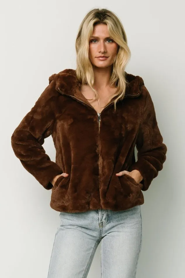 Women Leeds Faux Fur Jacket Brown Baltic Born Outerwear