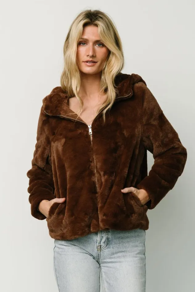 Women Leeds Faux Fur Jacket Brown Baltic Born Outerwear Women Leeds Faux Fur Jacket Brown Baltic Born Outerwear