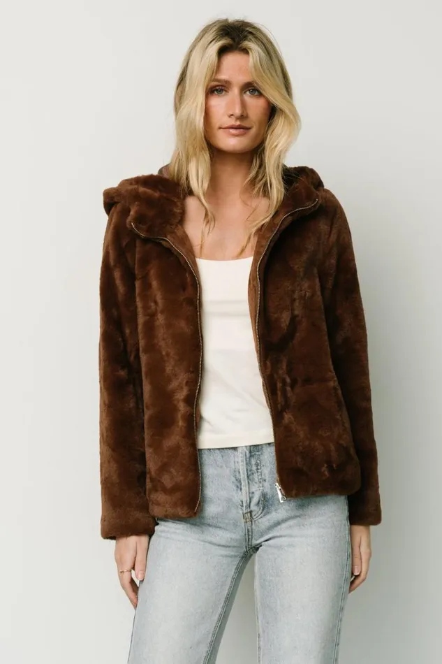 Women Leeds Faux Fur Jacket Brown Baltic Born Outerwear Women Leeds Faux Fur Jacket Brown Baltic Born Outerwear