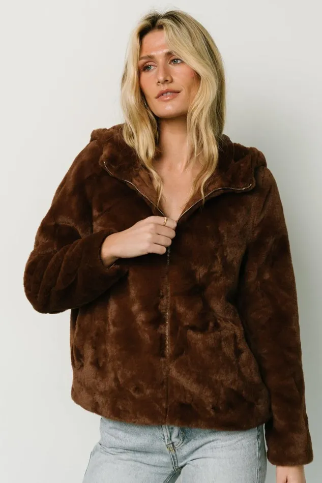 Women Leeds Faux Fur Jacket Brown Baltic Born Outerwear Women Leeds Faux Fur Jacket Brown Baltic Born Outerwear
