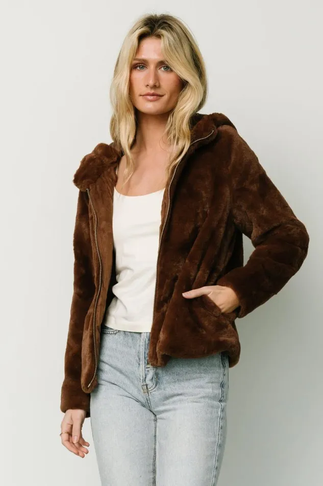 Women Leeds Faux Fur Jacket Brown Baltic Born Outerwear Women Leeds Faux Fur Jacket Brown Baltic Born Outerwear