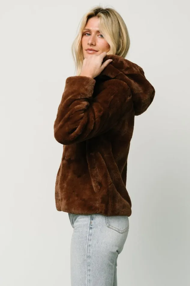 Women Leeds Faux Fur Jacket Brown Baltic Born Outerwear Women Leeds Faux Fur Jacket Brown Baltic Born Outerwear