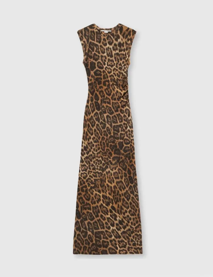 Women Leopard Sleeveless Maxi Dress Leopard Print Stella McCartney Dresses
