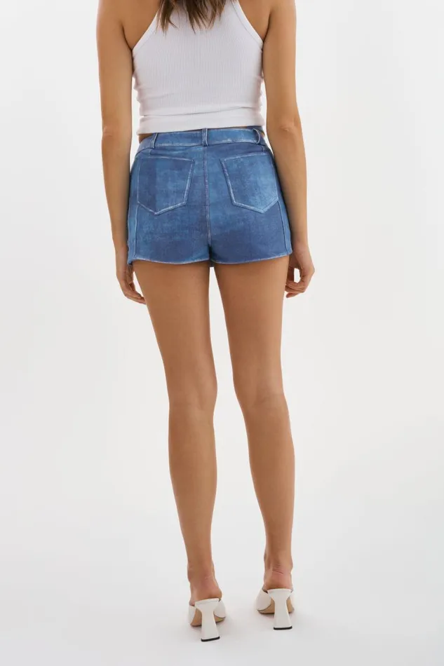 Women LIANA Leather Skort Distressed Indigo LAMARQUE Skirts Women LIANA Leather Skort Distressed Indigo LAMARQUE Skirts