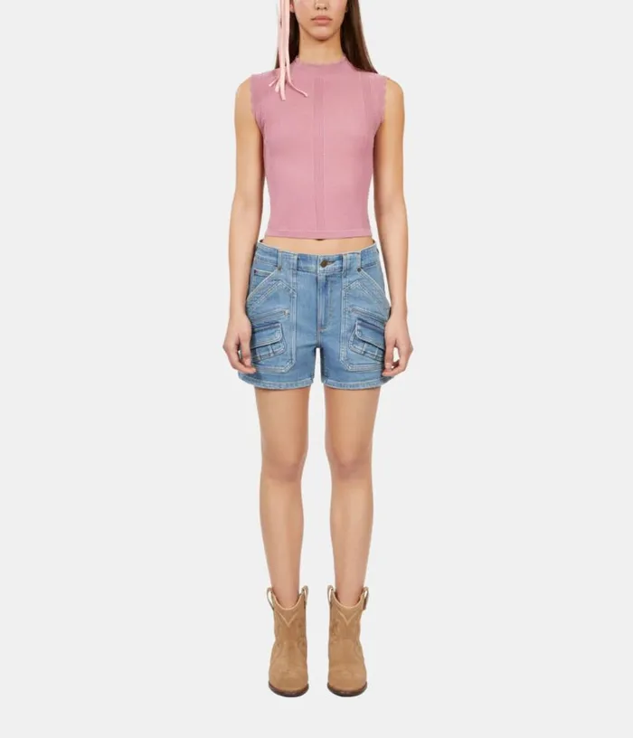 Women Light Blue Denim Shorts THE KOOPLES Skirts and Shorts
