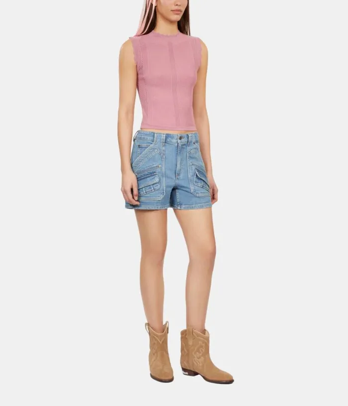 Women Light Blue Denim Shorts THE KOOPLES Skirts and Shorts