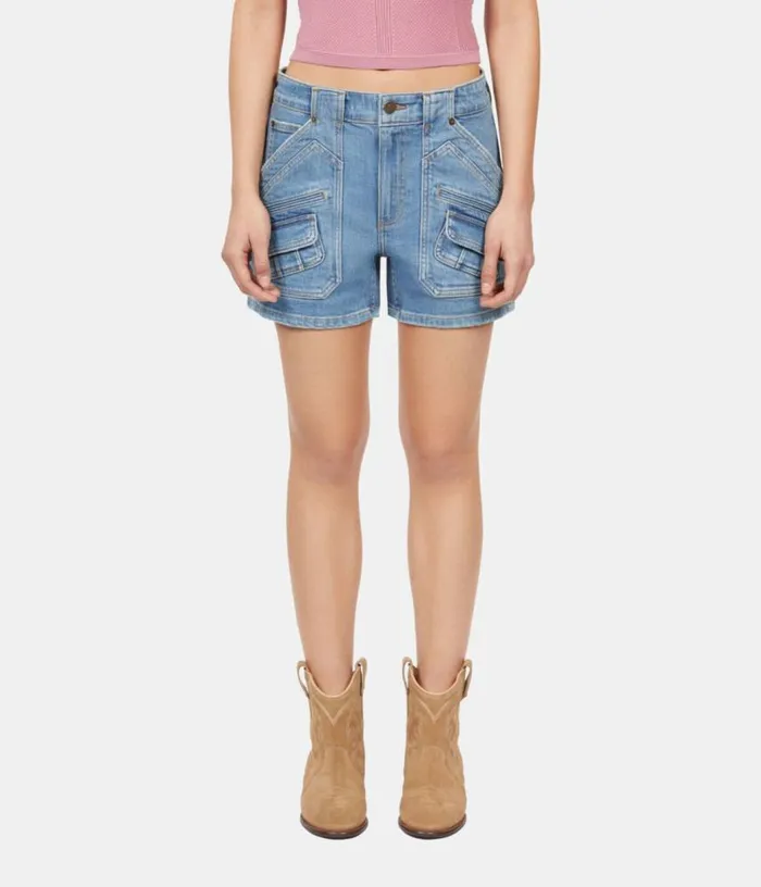 Women Light Blue Denim Shorts THE KOOPLES Skirts and Shorts