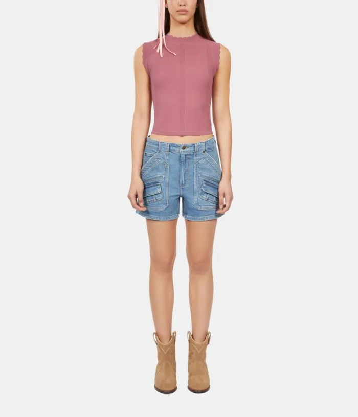 Women Lilac Openwork Knit Top THE KOOPLES Blouses and Shirts