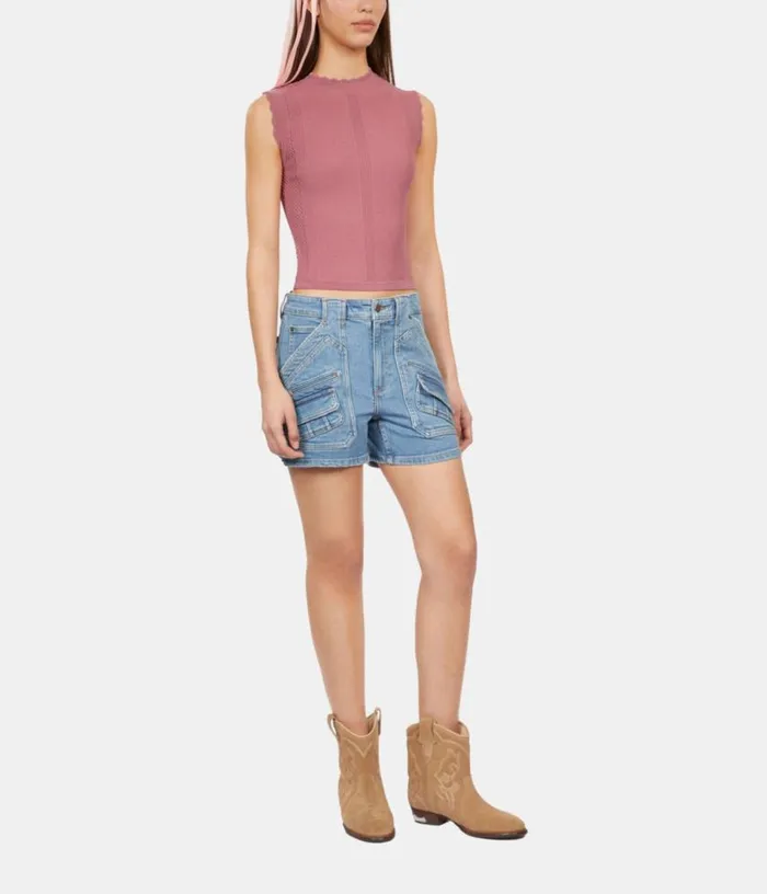 Women Lilac Openwork Knit Top THE KOOPLES Blouses and Shirts