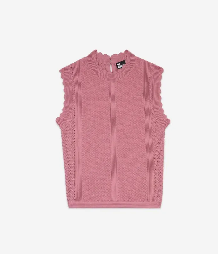 Women Lilac Openwork Knit Top THE KOOPLES Blouses and Shirts