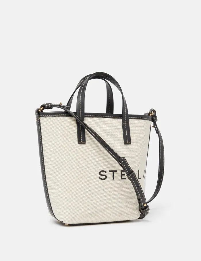 Women Logo Canvas Crossbody Tote Bag Ecru Cream Stella McCartney TopHandle Bags Women Logo Canvas Crossbody Tote Bag Ecru Cream Stella McCartney TopHandle Bags