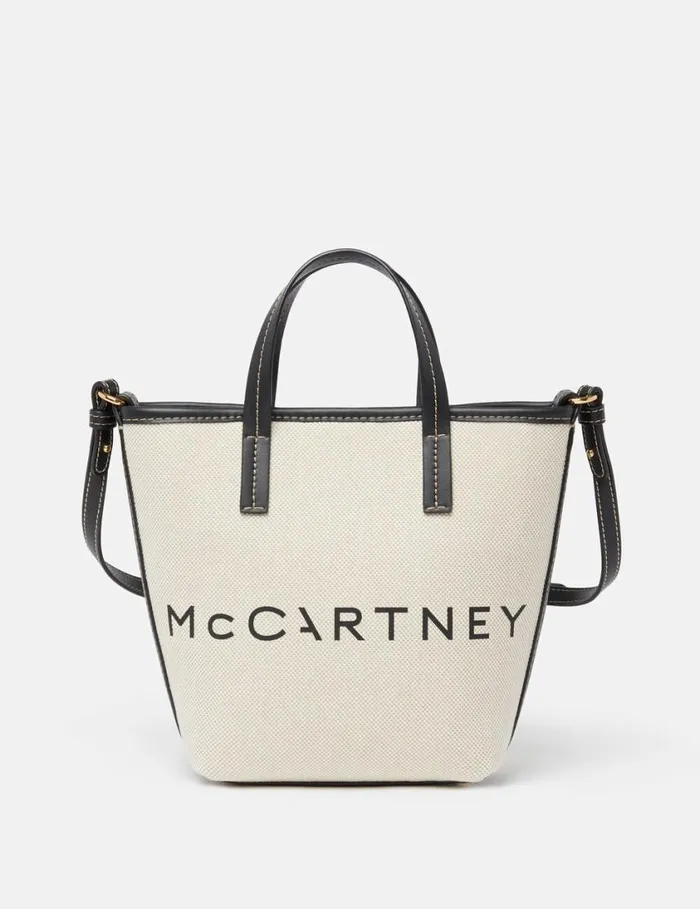 Women Logo Canvas Crossbody Tote Bag Ecru Cream Stella McCartney TopHandle Bags Women Logo Canvas Crossbody Tote Bag Ecru Cream Stella McCartney TopHandle Bags