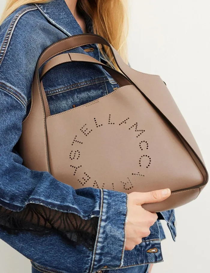 Women Logo Crossbody Tote Bag Moss Stella McCartney Tote Bags Women Logo Crossbody Tote Bag Moss Stella McCartney Tote Bags