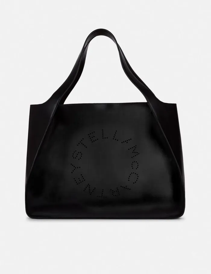 Women Logo Tote Bag Black Stella McCartney TopHandle Bags
