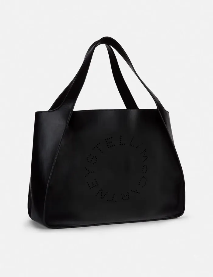 Women Logo Tote Bag Black Stella McCartney TopHandle Bags