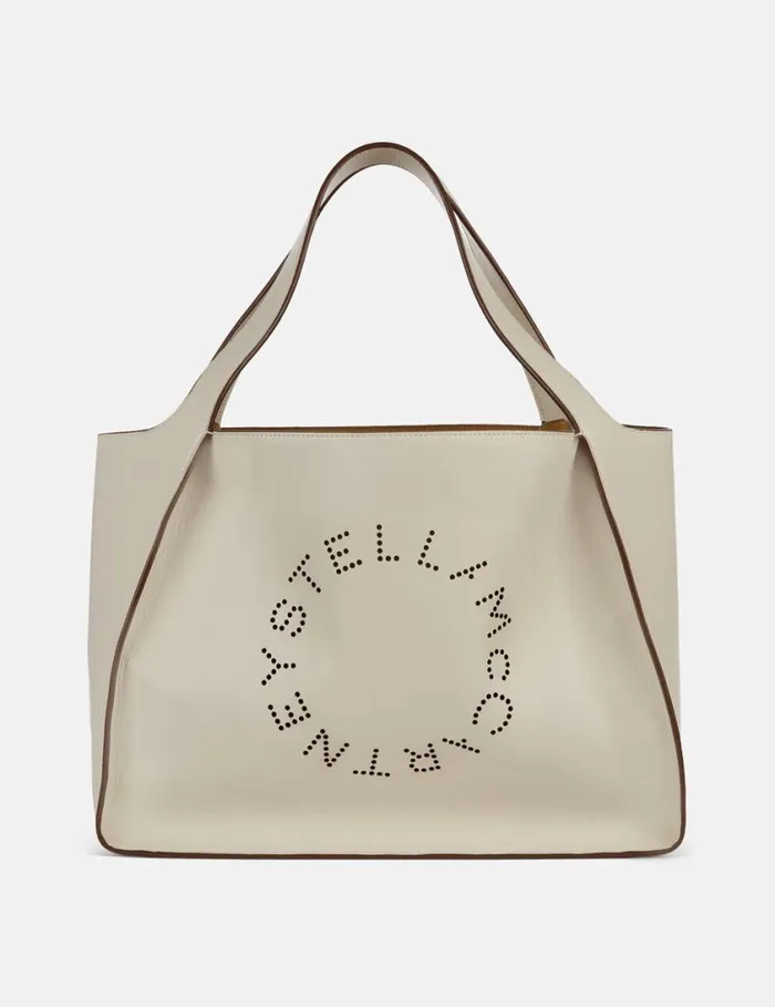 Women Logo Tote Bag Pure White Stella McCartney TopHandle Bags