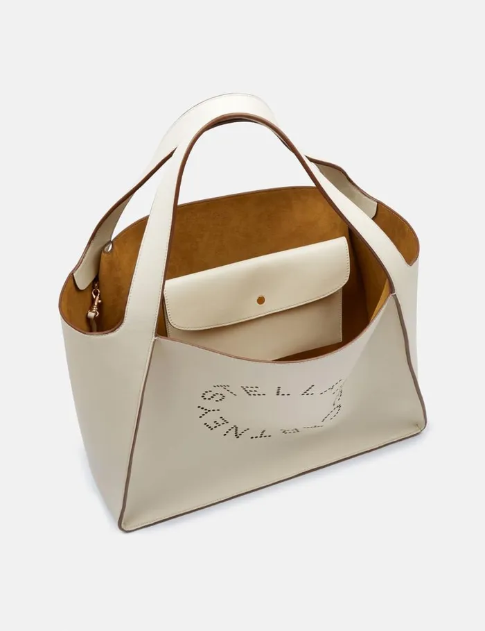 Women Logo Tote Bag Pure White Stella McCartney TopHandle Bags