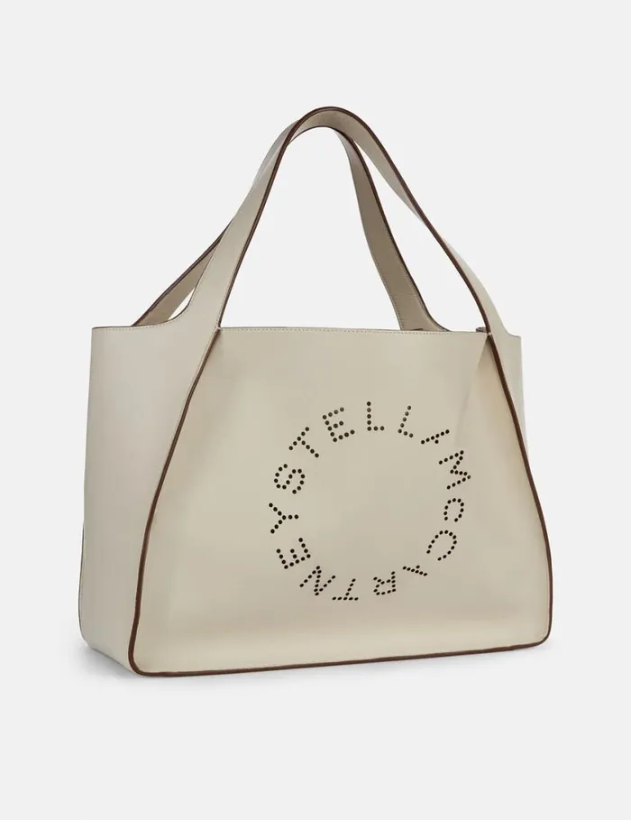 Women Logo Tote Bag Pure White Stella McCartney TopHandle Bags