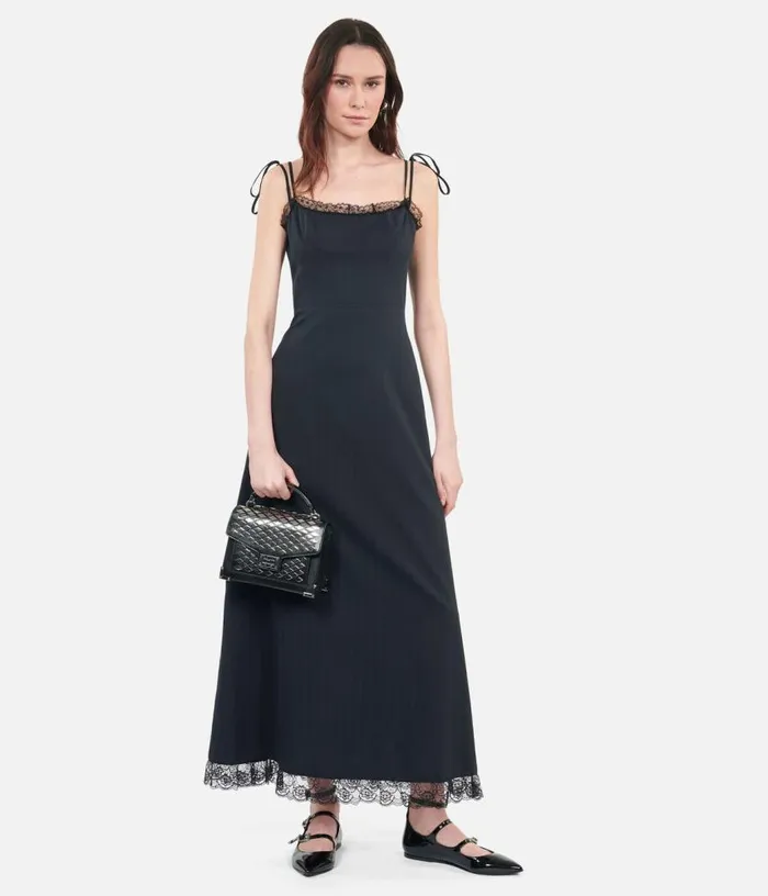 Women Long Black Dress With Lace THE KOOPLES Dresses and Jumpsuits