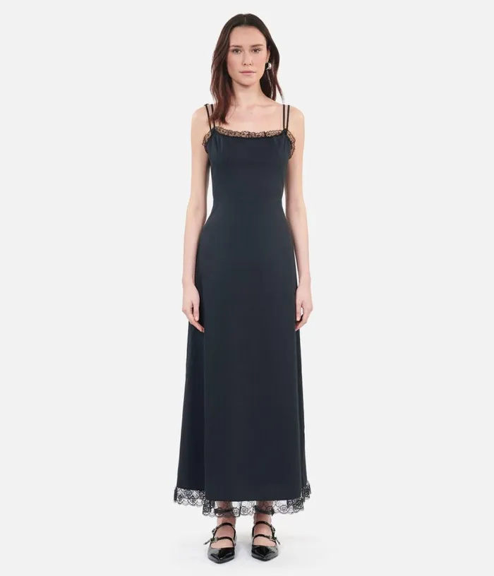 Women Long Black Dress With Lace THE KOOPLES Dresses and Jumpsuits