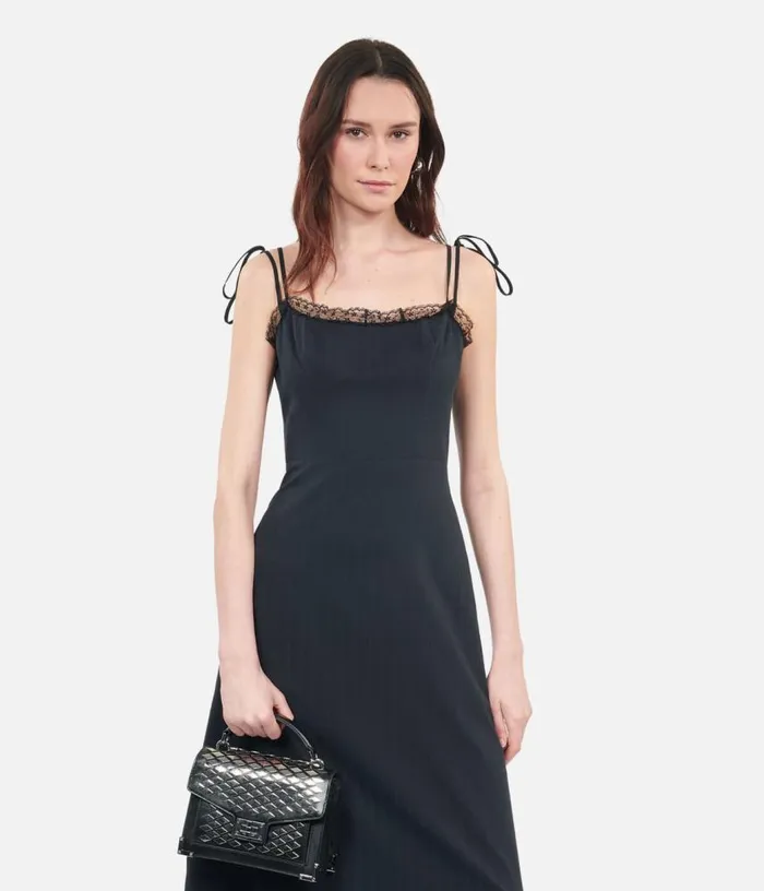 Women Long Black Dress With Lace THE KOOPLES Dresses and Jumpsuits