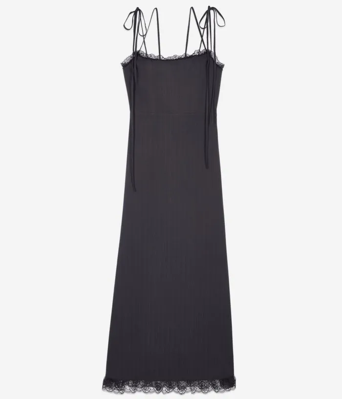 Women Long Black Dress With Lace THE KOOPLES Dresses and Jumpsuits